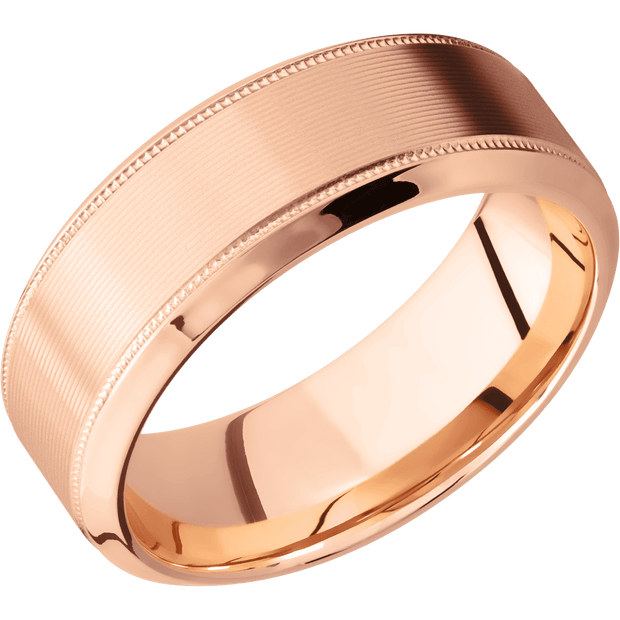 14K Rose Gold with Machine , Polish Finish