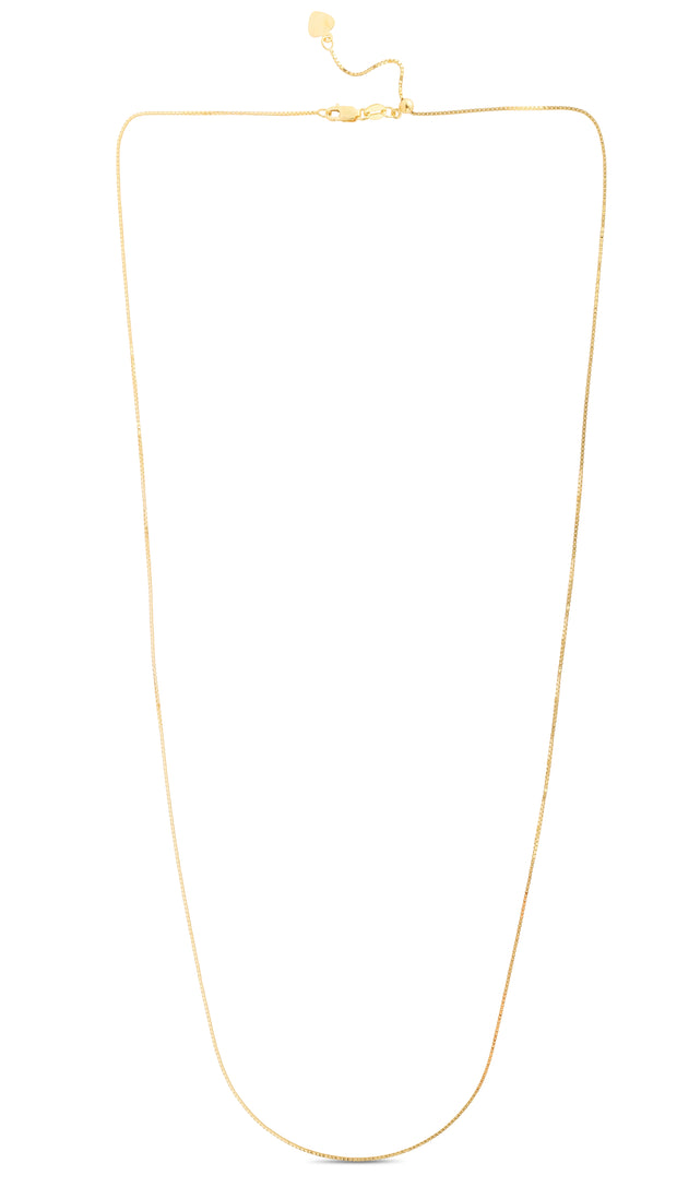 14K Gold 0.94mm Adjustable Box Chain