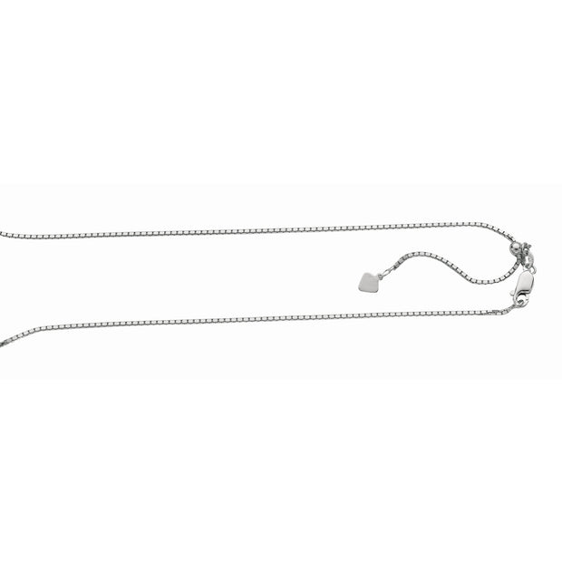 Silver 1.4mm Adjustable Box Chain