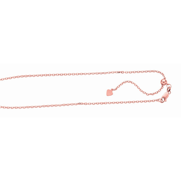 Silver 1.8mm Adjustable Rose Cable Chain