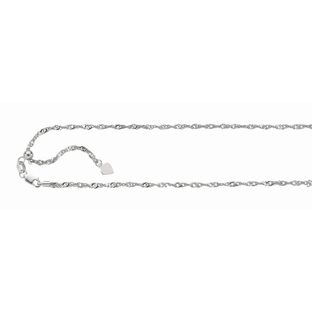 Silver 1.5mm Adjustable Singapore Chain