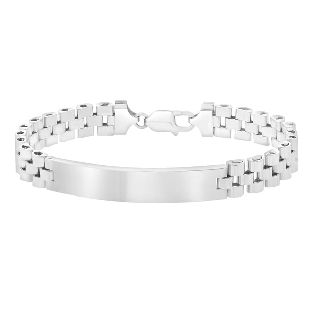 Silver Railroad ID Bracelet