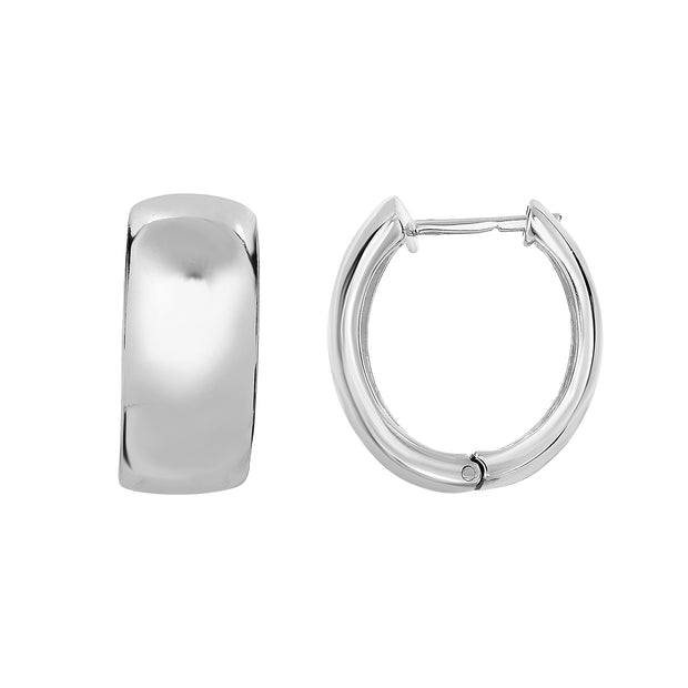 Silver 18x10mm Huggie Earring