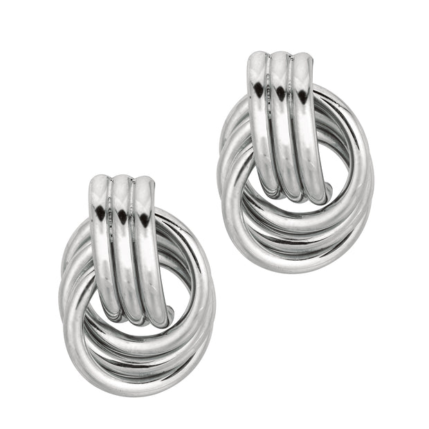 Silver Love Knot Huggie Earring