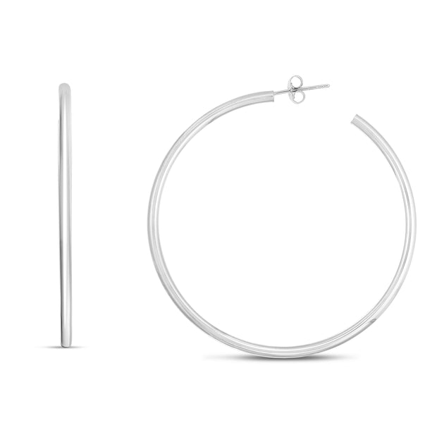 Silver 65mm Round Tube C Hoops
