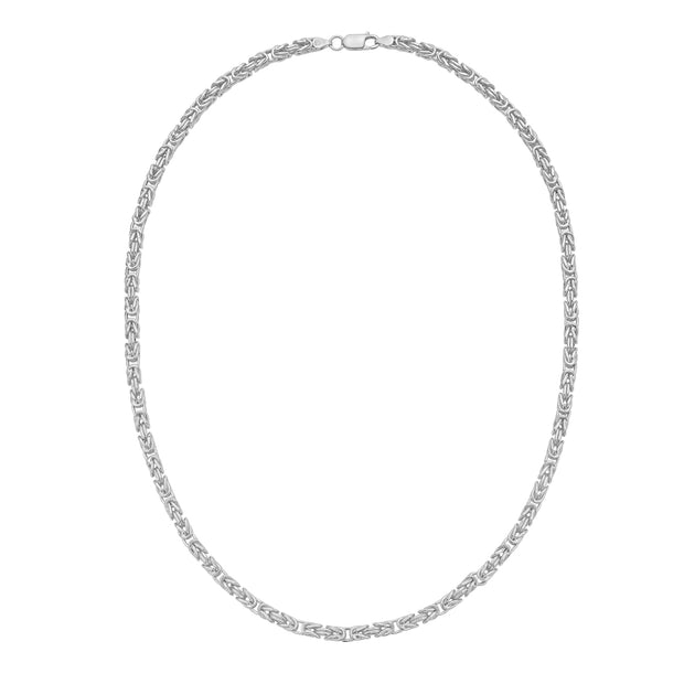Silver 4.2mm Lite Square Byzantine Chain