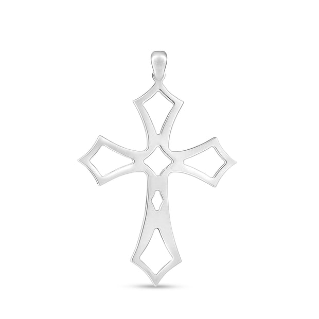 Silver Cutout Cross Pendant