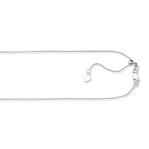 Silver 1.1mm Adjustable 30"" Cable Chain