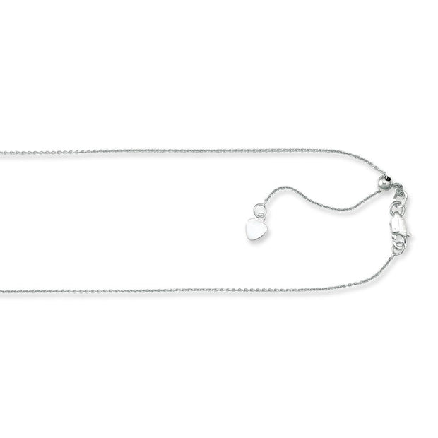 Silver 1.1mm Adjustable 30"" Cable Chain