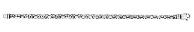 Silver 5mm Mens Gunmetal Byzantine Bracelet