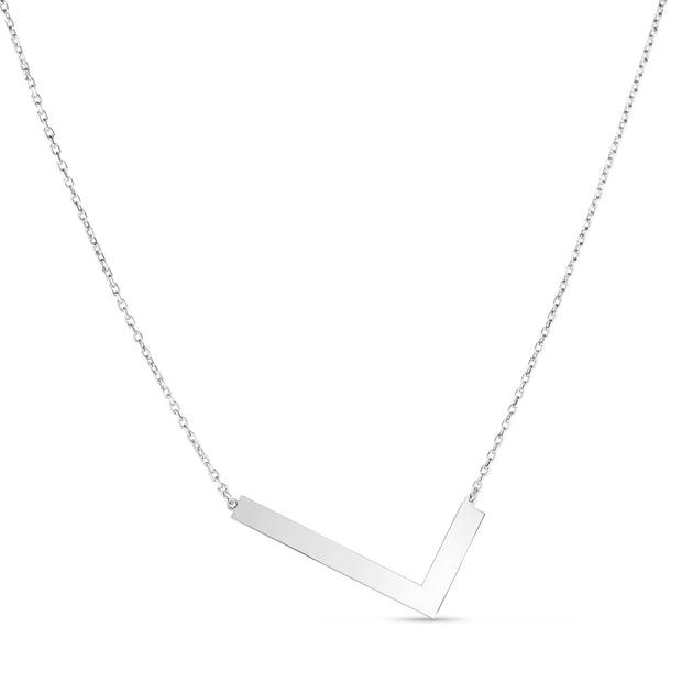 Silver L Letter Necklace