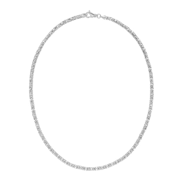 Silver 4.1mm Solid Round Byzantine Chain