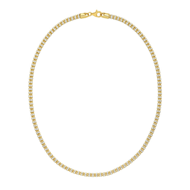Gold Over Silver 4mm Ice Chain