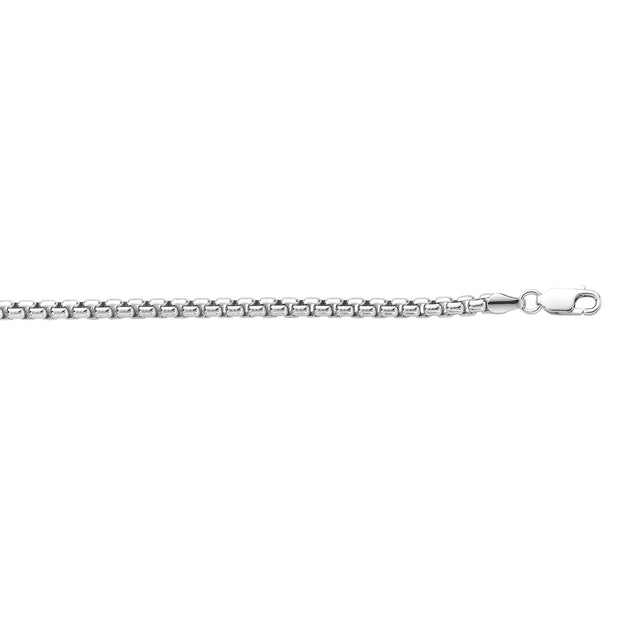 Silver 3.8mm Round Box Chain