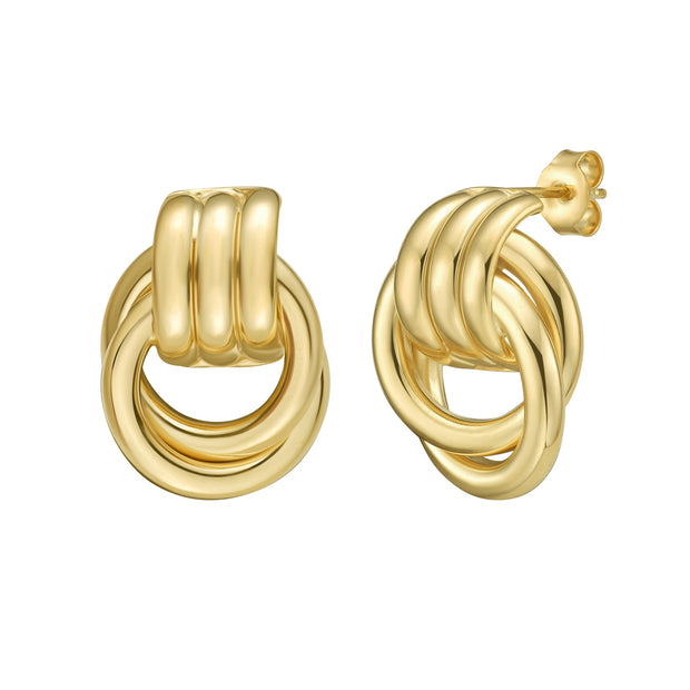 Gold Over Silver Triple Door Knocker Hoops