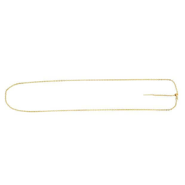 14K Gold 1.7mm Endless Adjustable Flat Cable Chain