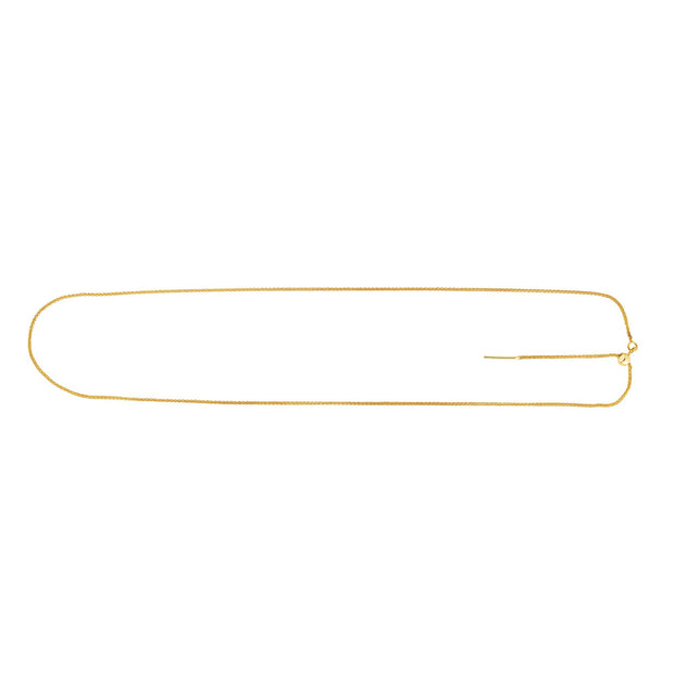 14K Gold 1.1mm Endless Adjustable Round Wheat Chain