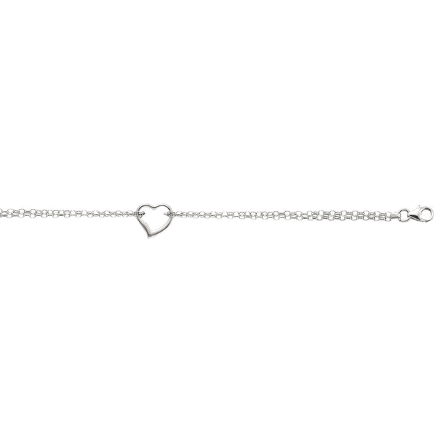 14K Gold Open Heart Anklet