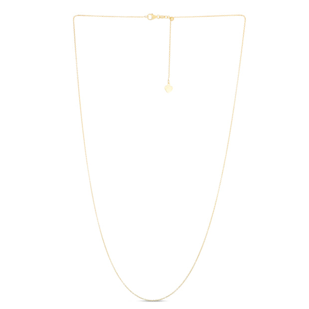 14K Gold 0.97mm Adjustable Cable Chain