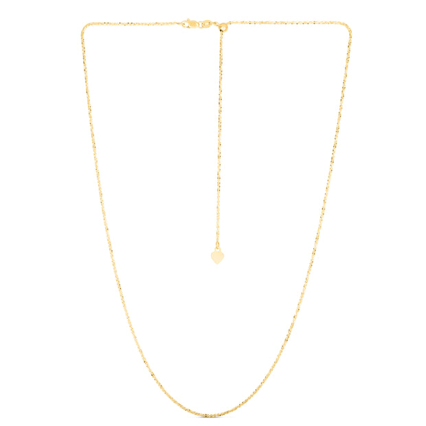 14K Gold 1.2mm Adjustable Sparkle Chain