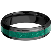 Zirconium with Polish , Polish Finish and Malachite Inlay