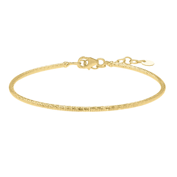 14K Diamond Cut Stack Bangle