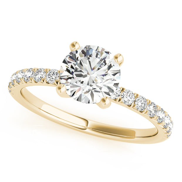 Single Row Diamond Engagement Ring