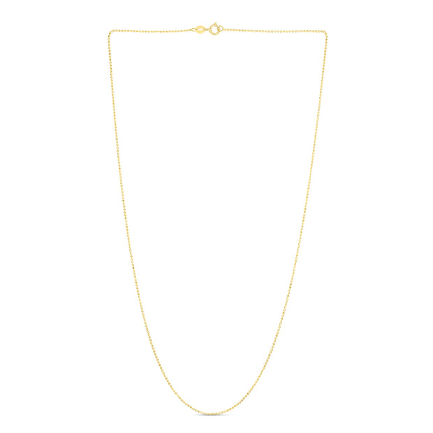 14K Gold 0.9mm Diamond Cut Bead Chain