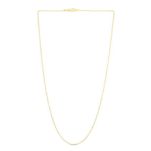14K Gold 1.1mm Diamond Cut Bead Chain