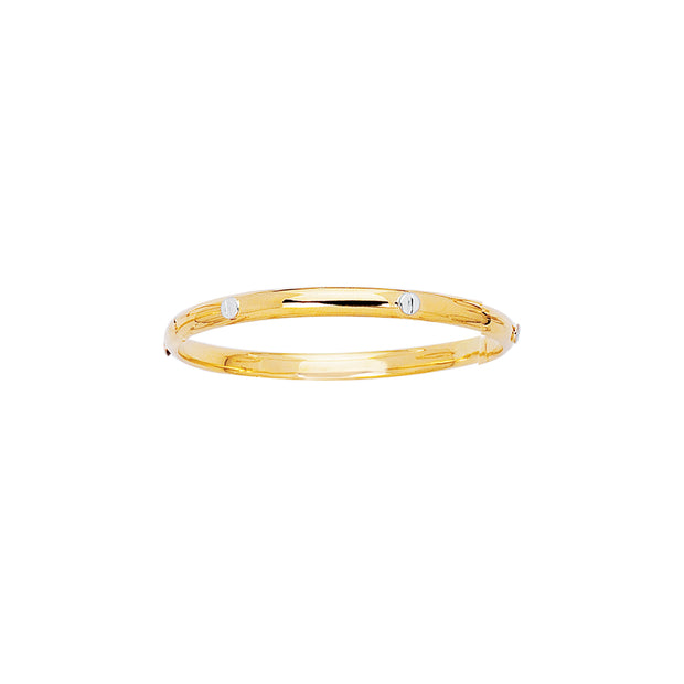 14K Gold Screw Accent Childrens Bangle