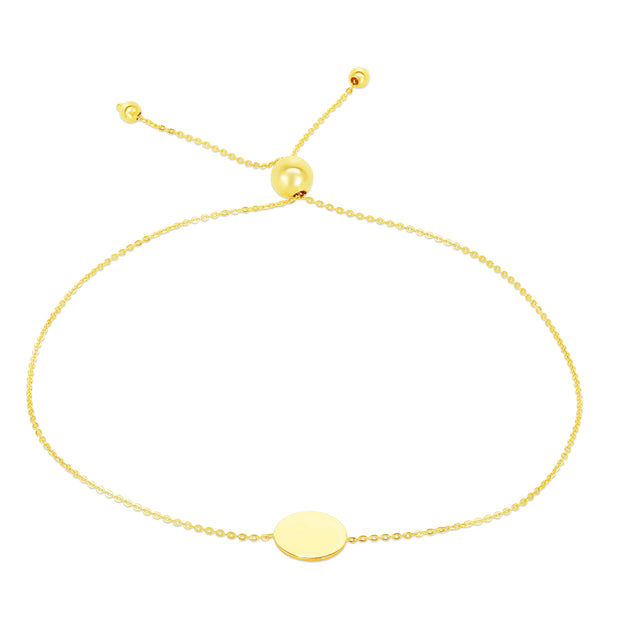 14K Gold Circle Friendship Bracelet