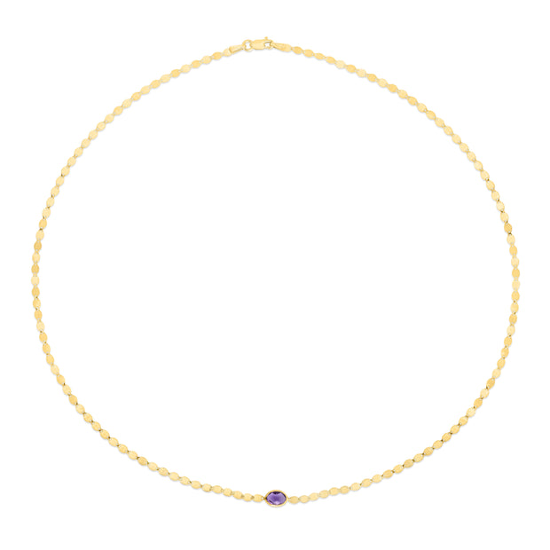 14K Amethyst Mirrored Chain Necklace