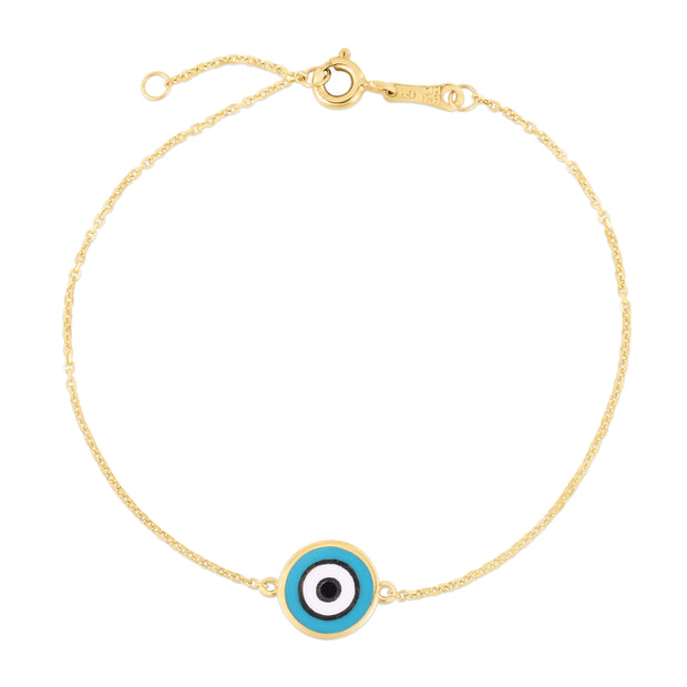 14K Blue Evil Eye Bracelet