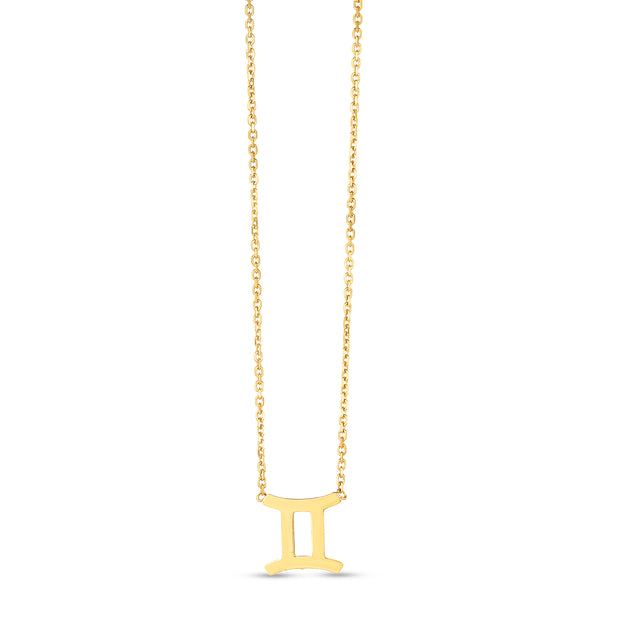 14K Gold Gemini Necklace