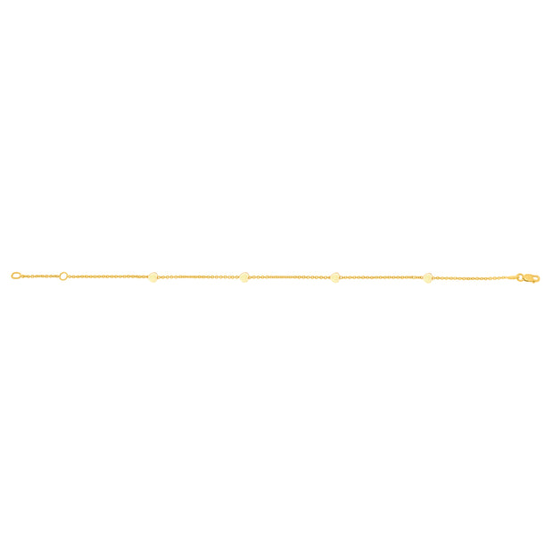 14K Gold Heart Anklet