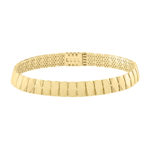 14K Diamond-Shaped Tile Length Bracelet