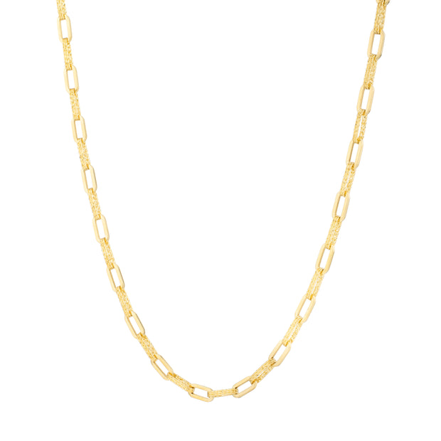 14K 4mm DiamantÃ© Paperclip Necklace