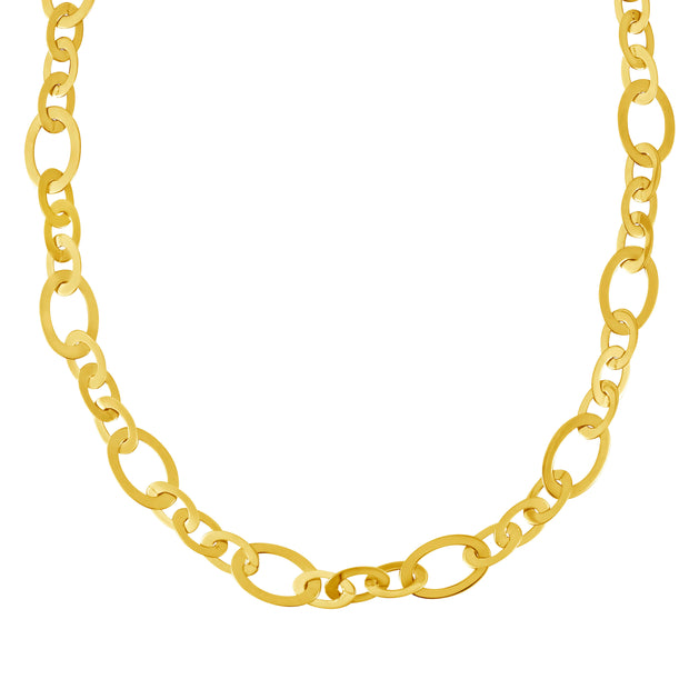 14K Gold Large Oval Link Necklace