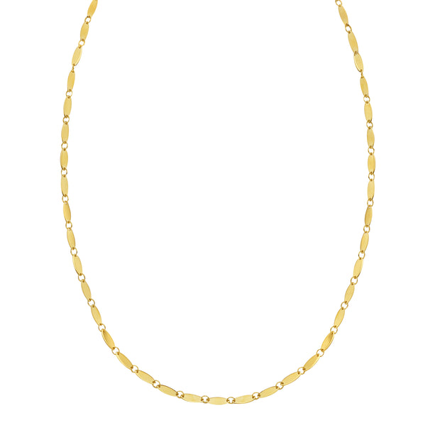 14K Flat Pebble Necklace