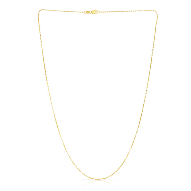 14K Gold 0.87mm Diamond Cut Cable Chain