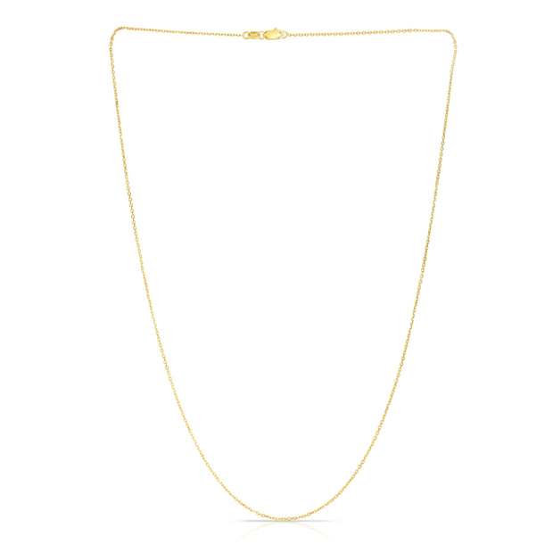 14K Gold 0.87mm Diamond Cut Cable Chain