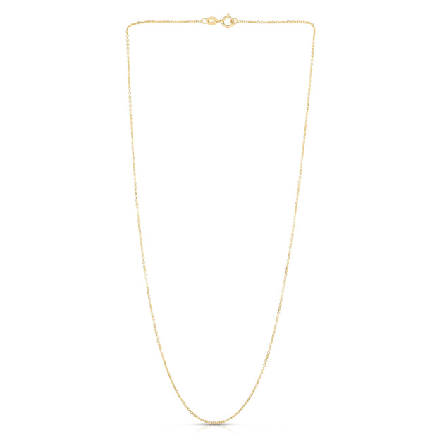 14K Gold 1.1mm Diamond Cut Cable Chain