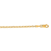 14K Gold 2.3mm Diamond Cut Cable Chain