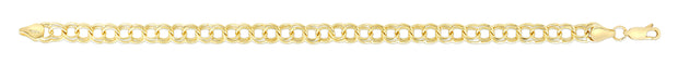 14K Gold Medium Double Link Charm Bracelet