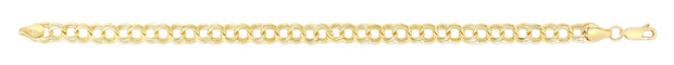 14K Gold Medium Double Link Charm Bracelet