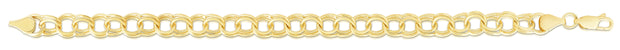 14K Gold 7mm Medium Double Link Charm Bracelet