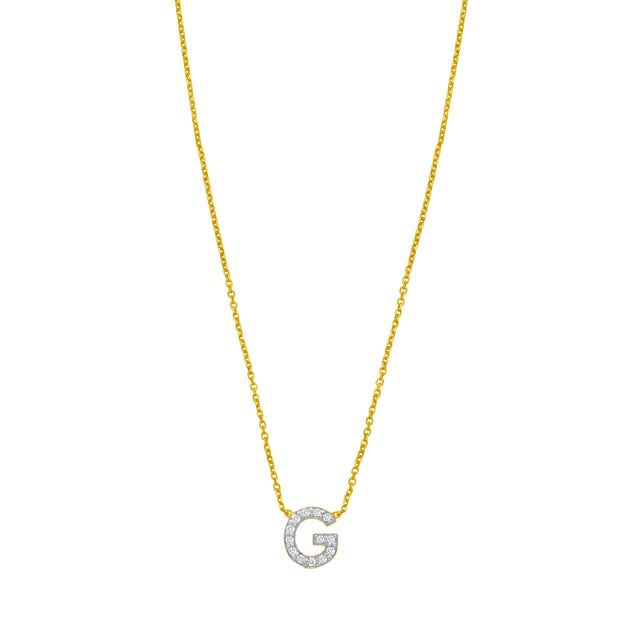14K Mini Diamond G Initial