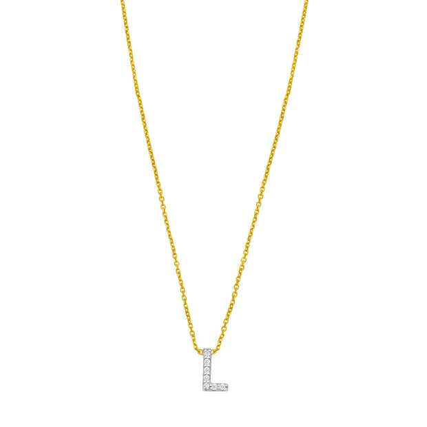 14K Mini Diamond L Initial