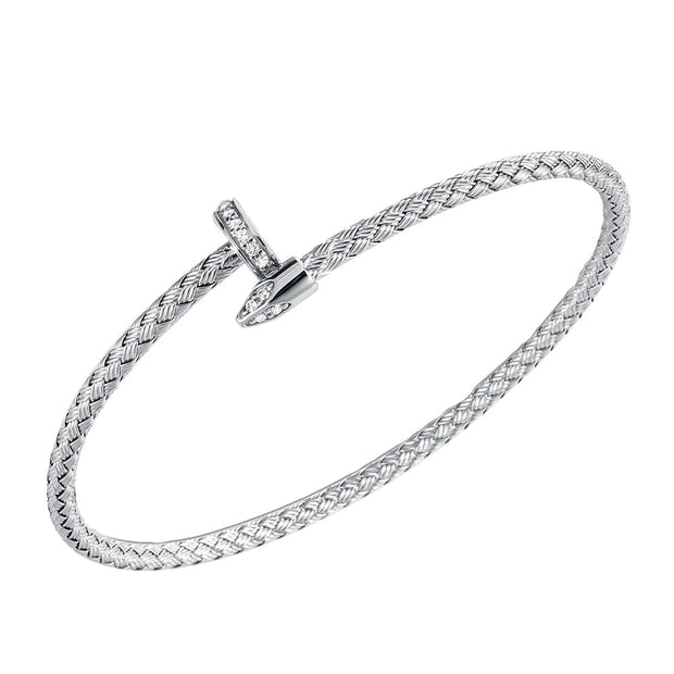 Sterling Silver CZ Cuff Bracelet