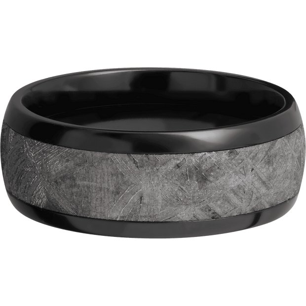 Zirconium with Polish Finish and Meteorite Inlay